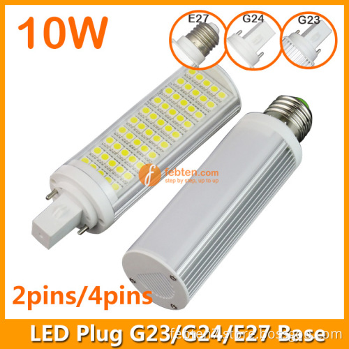 10W LED Plug Lamp G23/G24/E27 Round Shape